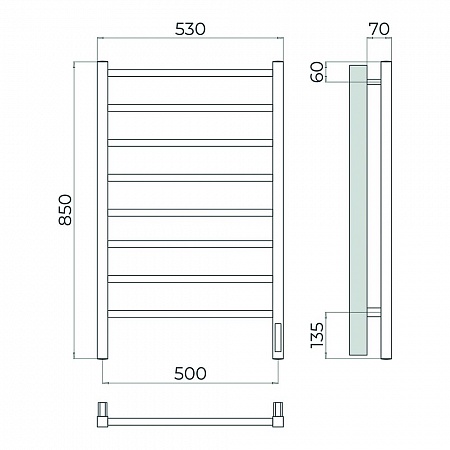Ватикан П8 500х850 Электро Полотенцесушитель TERMINUS Оружейная сталь Анапа - фото 4 Ватикан П8 500х850 Электро Полотенцесушитель TERMINUS Оружейная сталь Анапа - фото 4