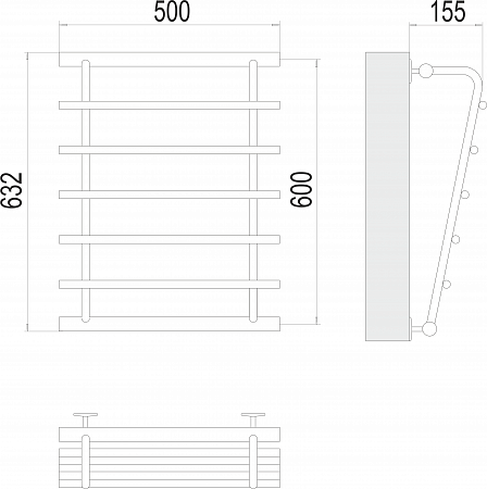 Каскад П5 600х500 Полотенцесушитель TERMINUS Анапа - фото 3 Каскад П5 600х500 Полотенцесушитель TERMINUS Анапа - фото 3