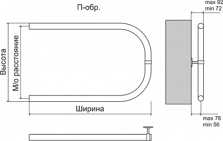 П-обр БШ 320х600 Полотенцесушитель  TERMINUS Анапа - фото 3