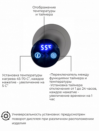 Рондо П2 350х760 электро Полотенцесушитель TERMINUS Оружейная сталь Анапа - фото 5 Рондо П2 350х760 электро Полотенцесушитель TERMINUS Оружейная сталь Анапа - фото 5
